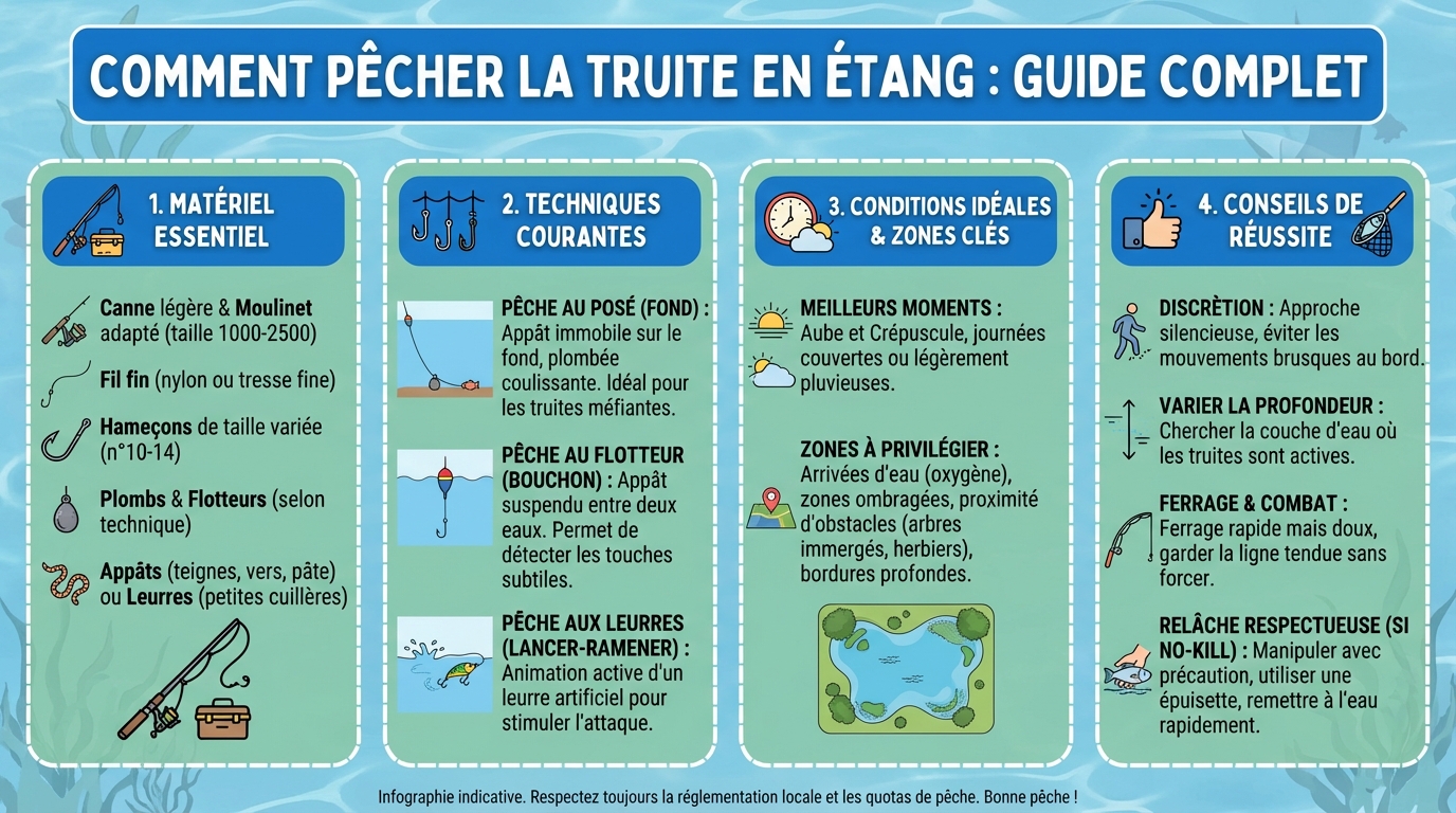 Comment pêcher la truite en étang : guide complet 1 Équipement nécessaire