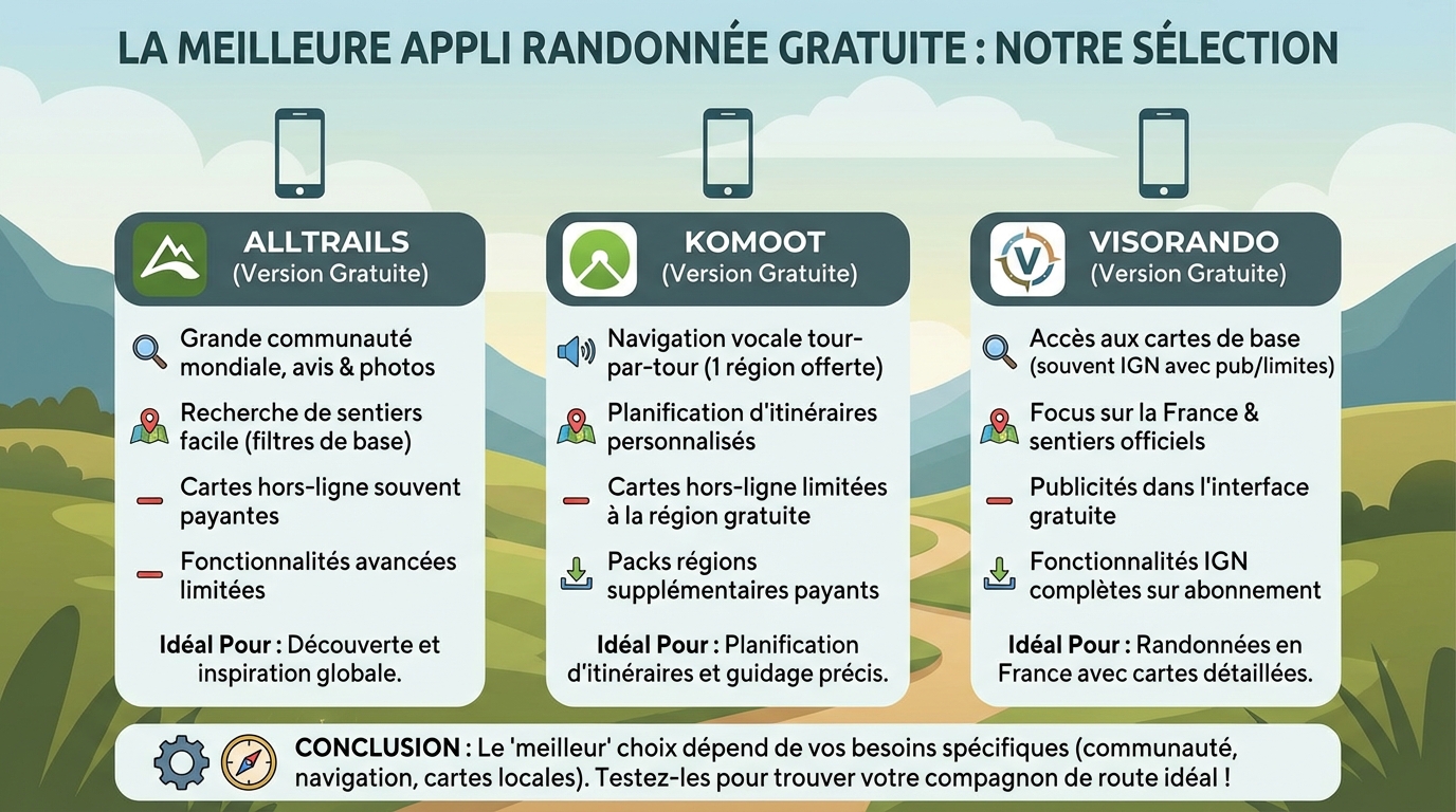 La meilleure appli randonnée gratuite : notre sélection 1 Comparatif des fonctionnalités