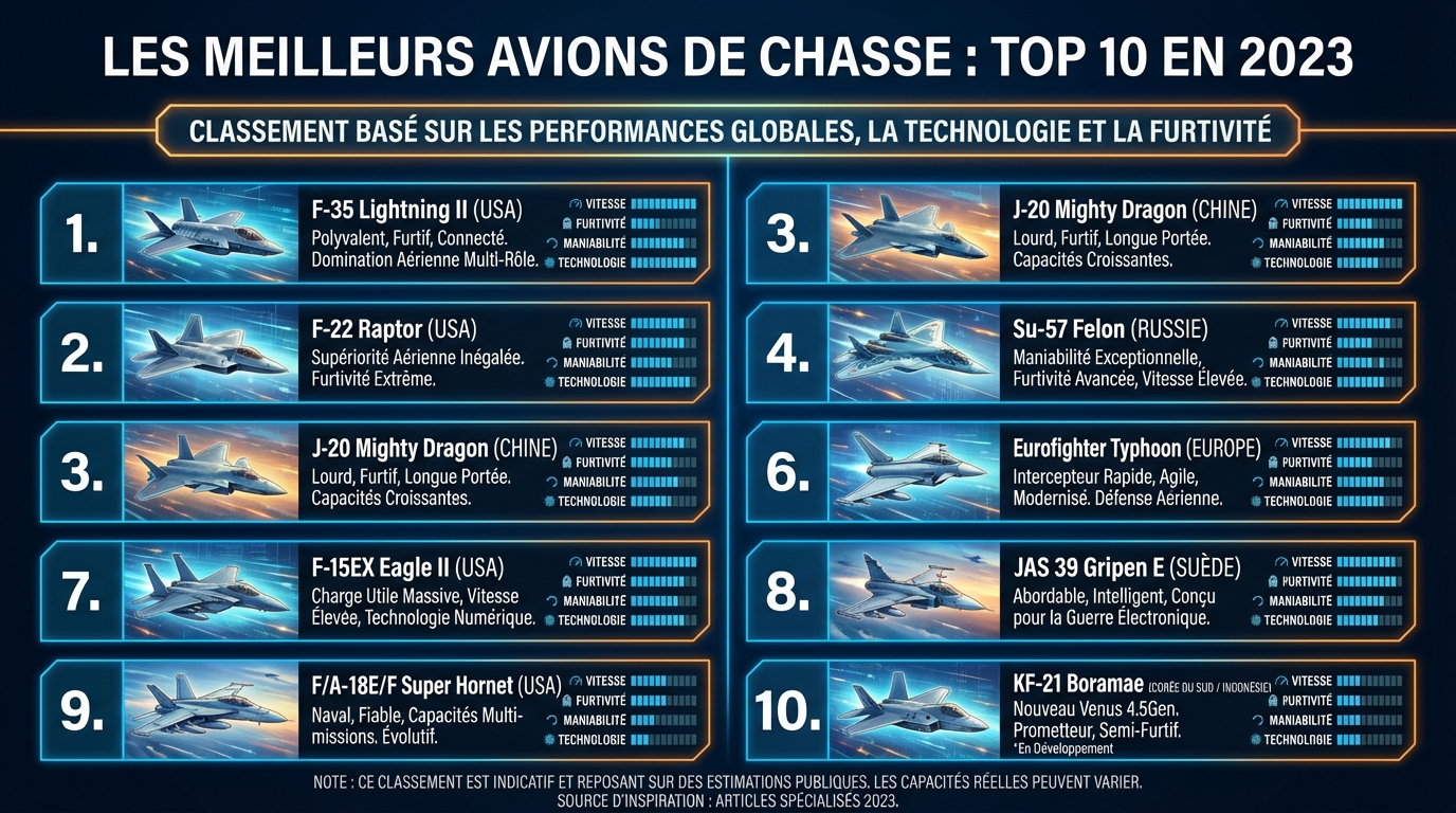 Les meilleurs avions de chasse : top 10 en 2023 1 Top 10 des meilleurs avions de chasse