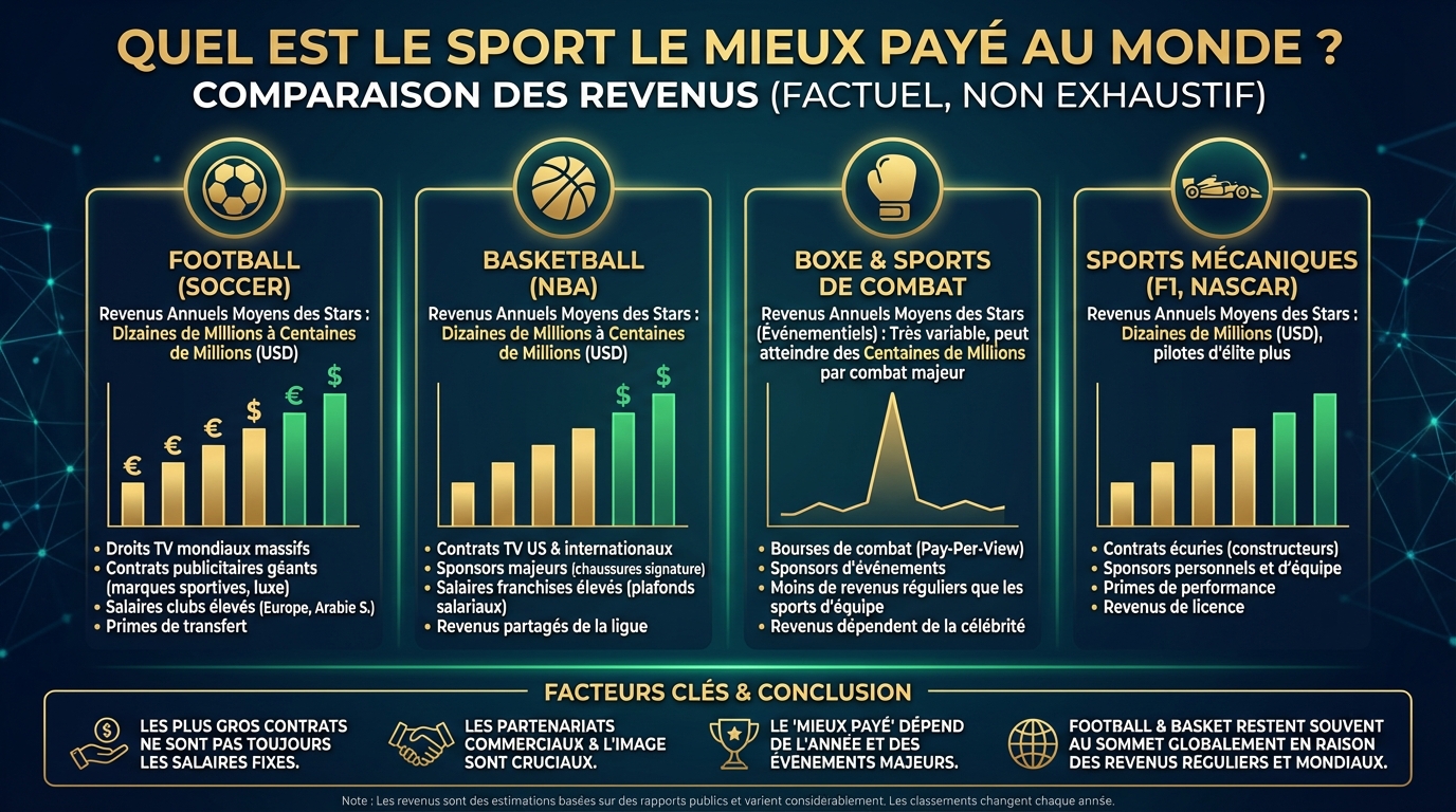 Quel est le sport le mieux payé au monde ? 1 Analyse des revenus des athlètes