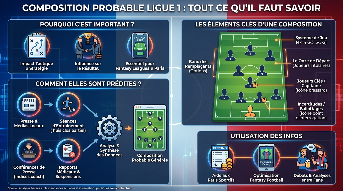 Composition probable ligue 1 : tout ce qu'il faut savoir 1 Analyse des compositions probables