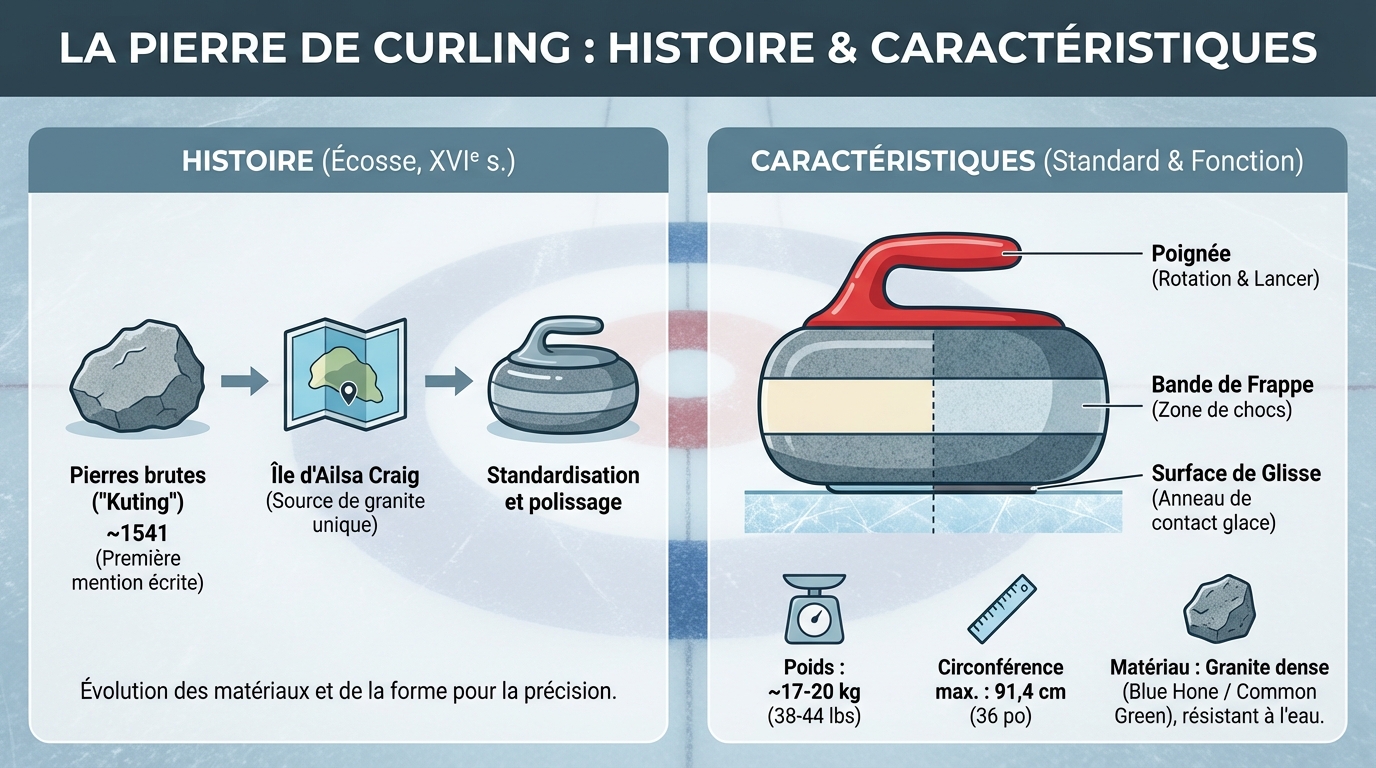 Découvrez la pierre de curling : histoire et caractéristiques 1 Caractéristiques techniques