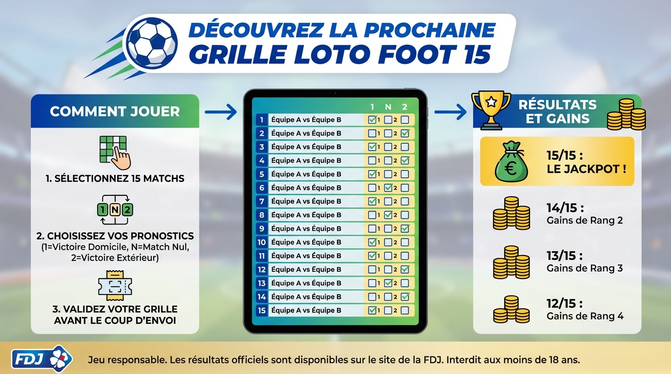 Découvrez la prochaine grille loto foot 15 1 Prochaines grilles Loto Foot 15