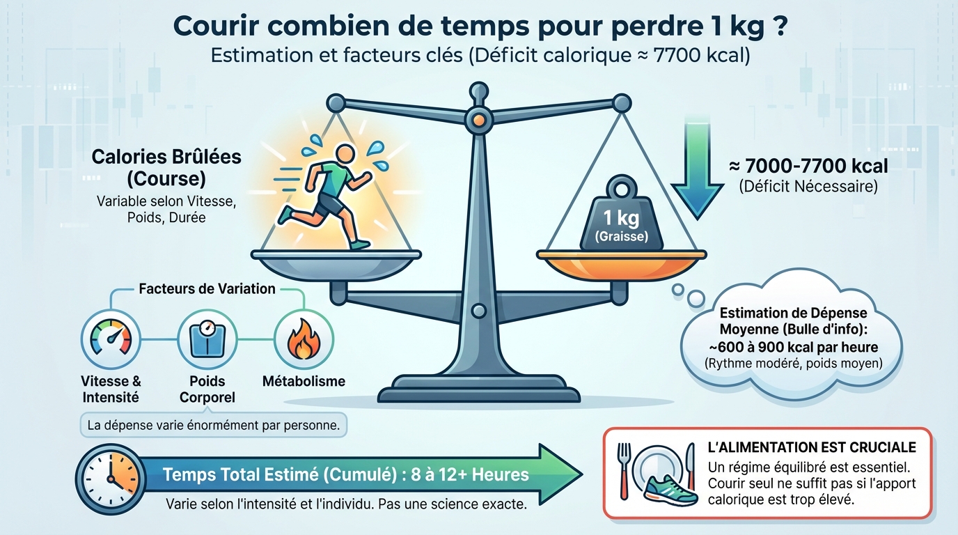 Courir combien de temps pour perdre 1 kg ? 1 Combien de temps faut-il courir pour perdre 1 kg ?
