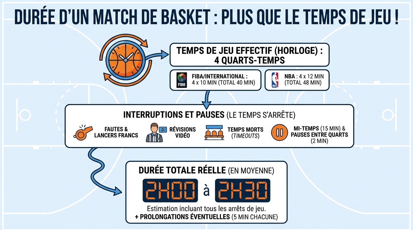 Quelle est la durée d'un match de basket ? 1 Les règles selon les compétitions