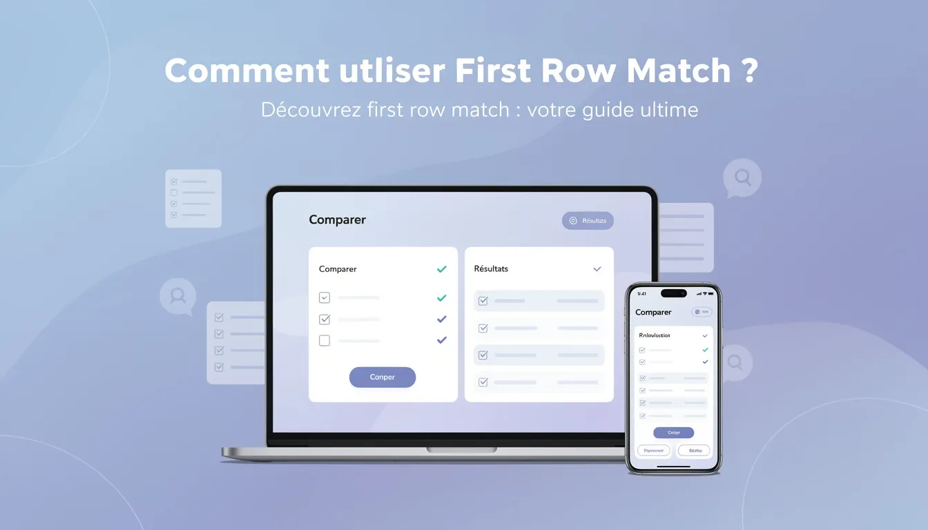 Découvrez first row match : votre guide ultime 1 Comment utiliser First Row Match ?