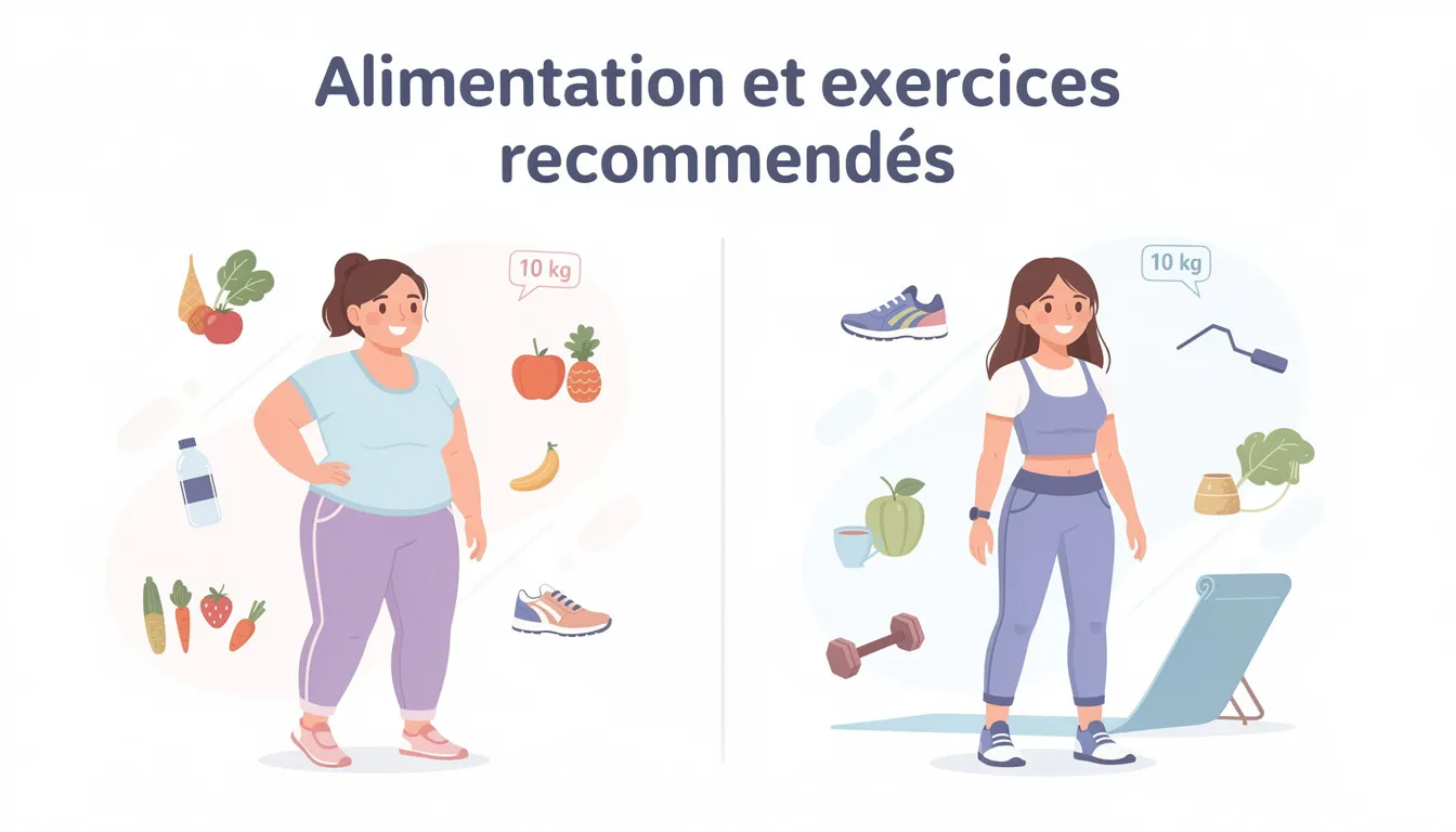 Ma transformation : perte de poids 10 kg avant/après 1 Alimentation et exercices recommandés