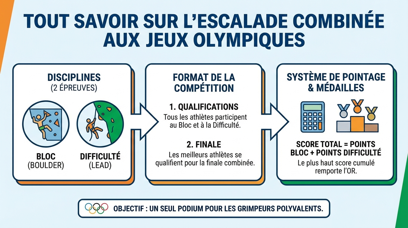Tout savoir sur l'escalade combinée aux jeux olympiques 1 Les règles du format combiné
